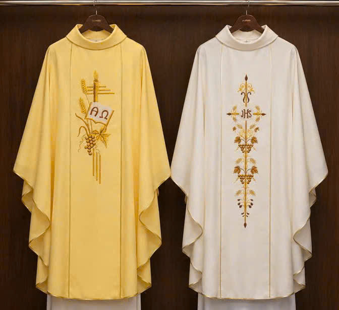 White and Yellow Chasubles.