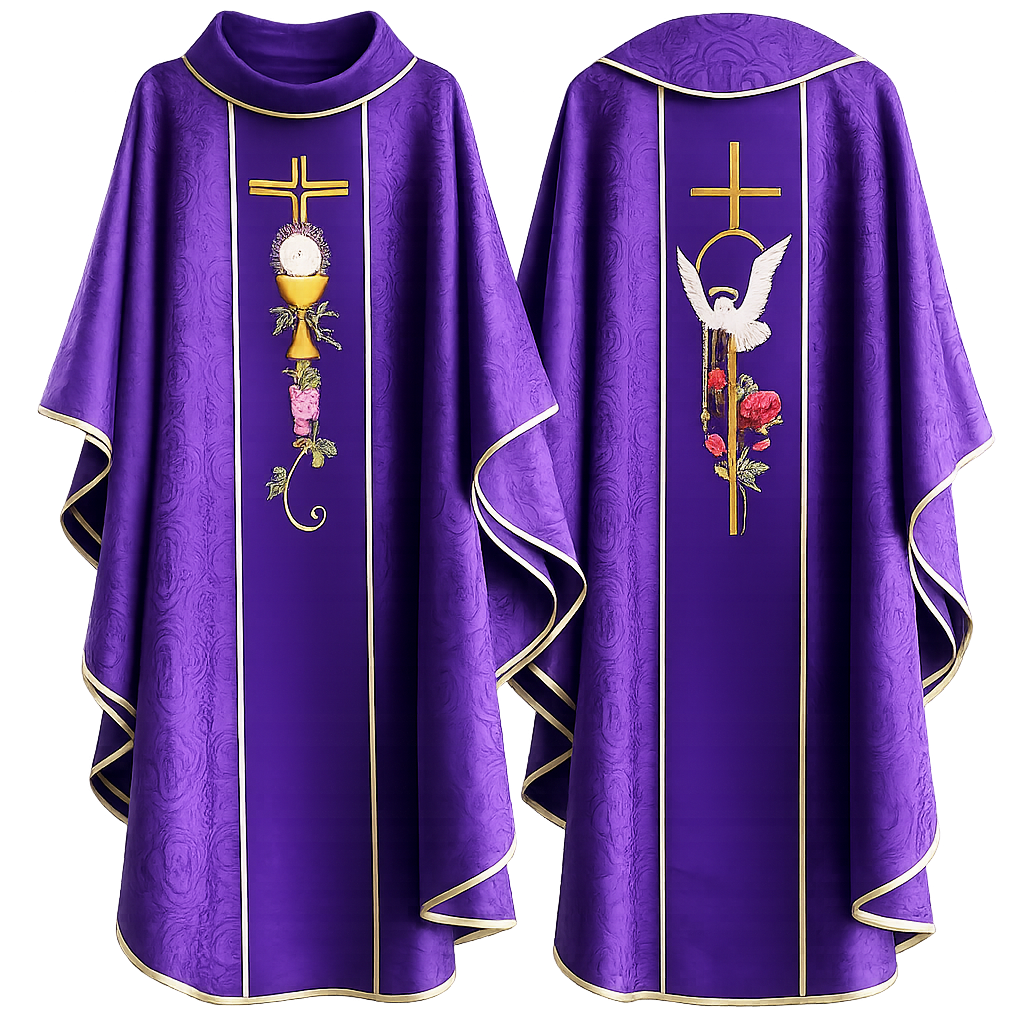 Purple Chasuble with Brocade.